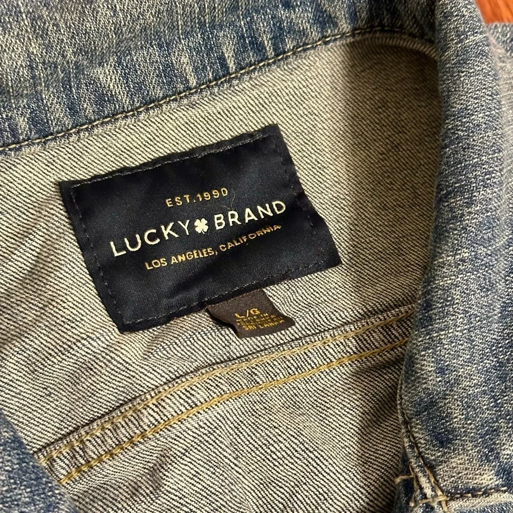 Lucky Brand Tomboy Trucker Jean Jacket — Women’s Size Large — Classic Denim - Picture 6 of 7